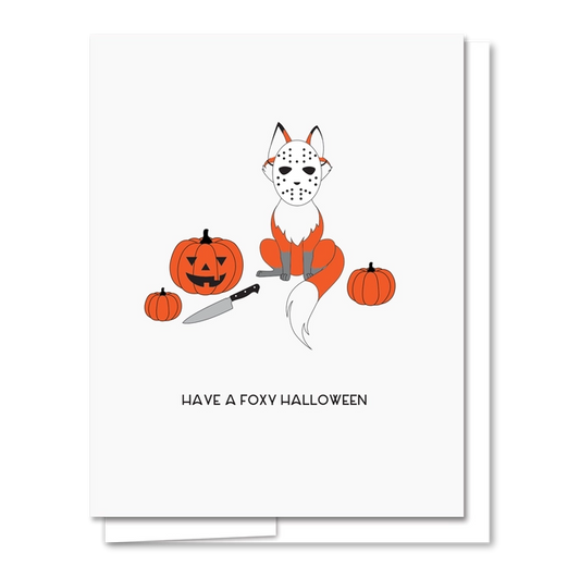 Foxy Halloween Letterpress Halloween Card