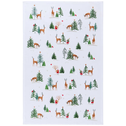 Santa's Reindeer Tea Towel