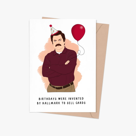 Ron Swanson Birthday Card