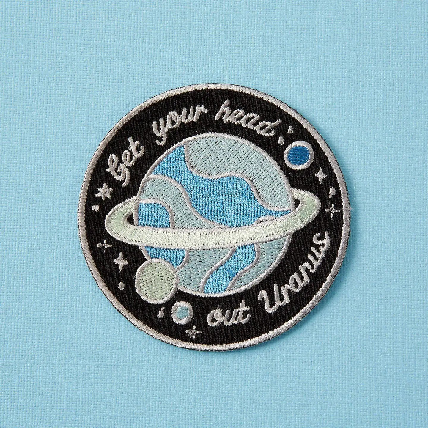 #74 Get Your Head Out Uranus Embroidered Iron On Patch