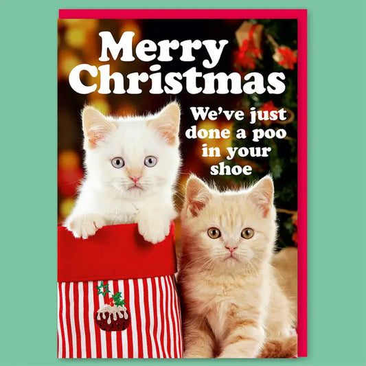 Poo In Your Shoe Christmas Greeting Card