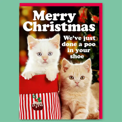 Poo In Your Shoe Christmas Greeting Card