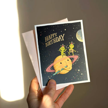 Cosmic Band Birthday Greeting Card