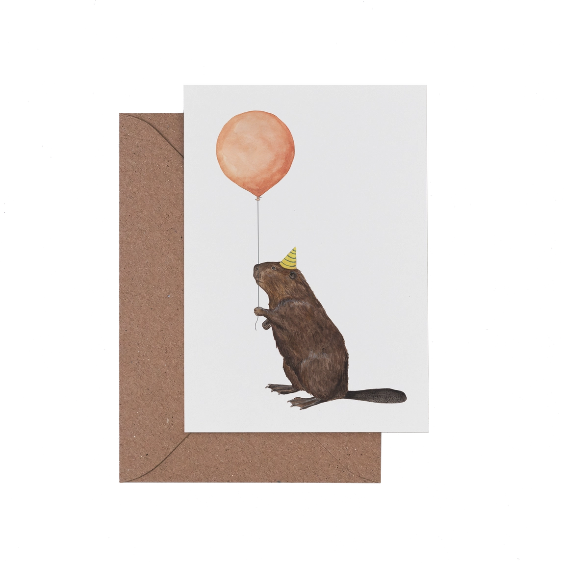 Balloon Animal Beaver Card