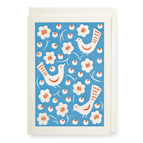 Ariana Blue Bird Pattern Mini Card