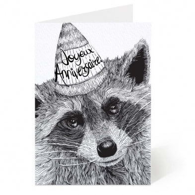 Raccoon French Card