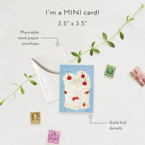 Heart You Cake Wedding Mini Greeting Card