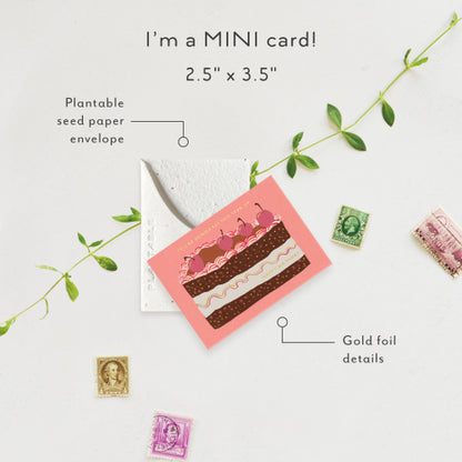 Slice Of Cake Mini Greeting Card