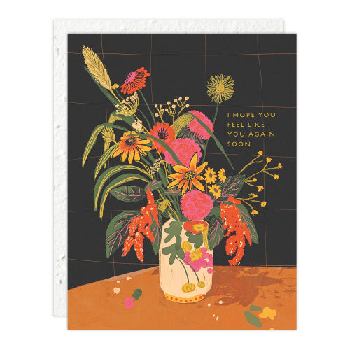 Vase Still Life Sprouts Mini Greeting Card