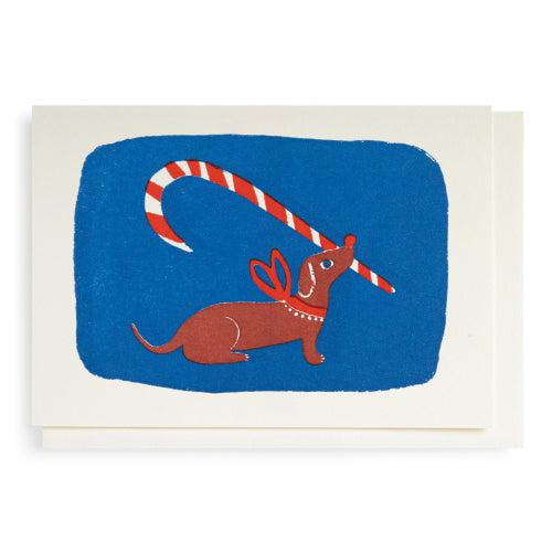 Candy Cane Dog Mini Card