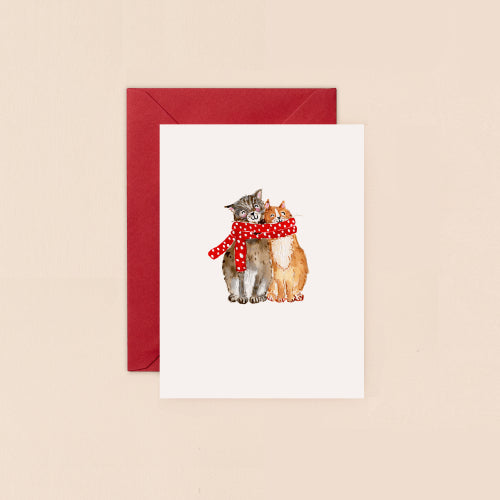 Cosy Cats And Scarf Mini Card