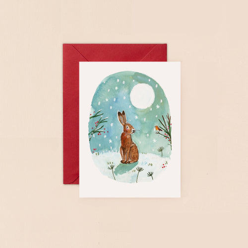 Hare And Robin Mini Card