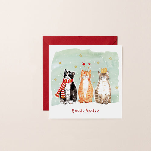 Three Christmas Cats Card