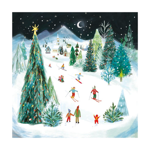 Night Skiing Boxed Holiday Cards