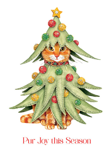 Kitty Xmas Tree Card