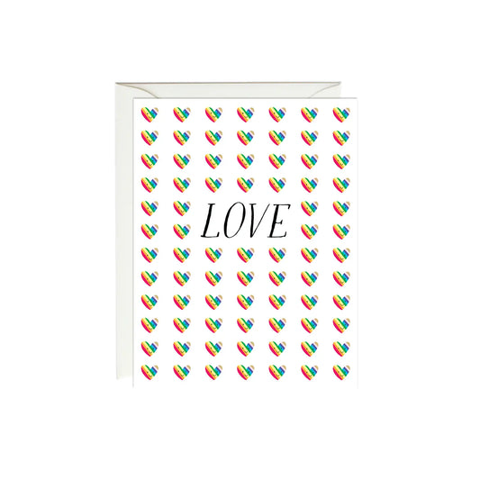 Rainbow Hearts Love and Wedding Card