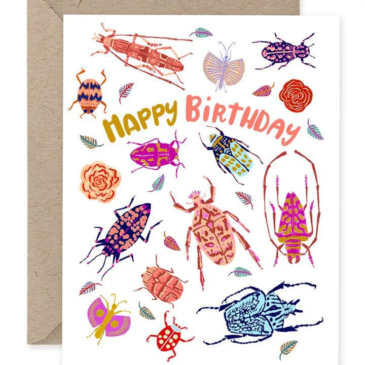 Beetles and Bugs Happy Birthday Card