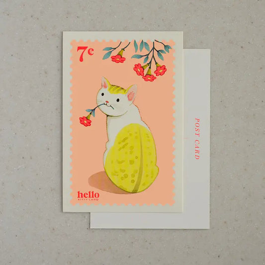 Yellow Kitty Postcard