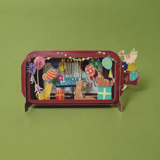 Birthday Cats Message In A Bottle Pop Up Birthday Card