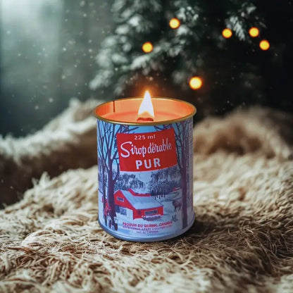 Maple Syrup Candle Iconic Tin Can Wood Wick
