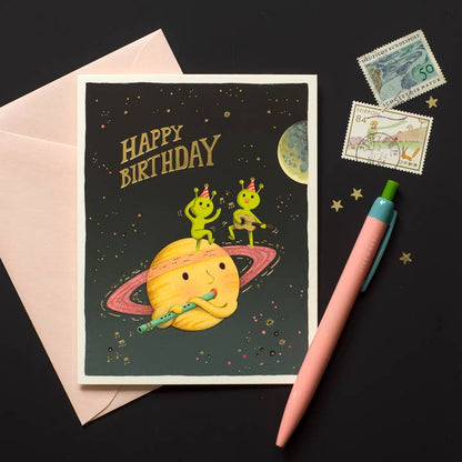 Cosmic Band Birthday Greeting Card