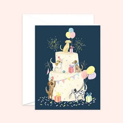 Party Dog Cake Birthday Card
