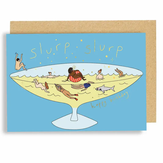 Slurp Slurp Gold Foil Birthday Card
