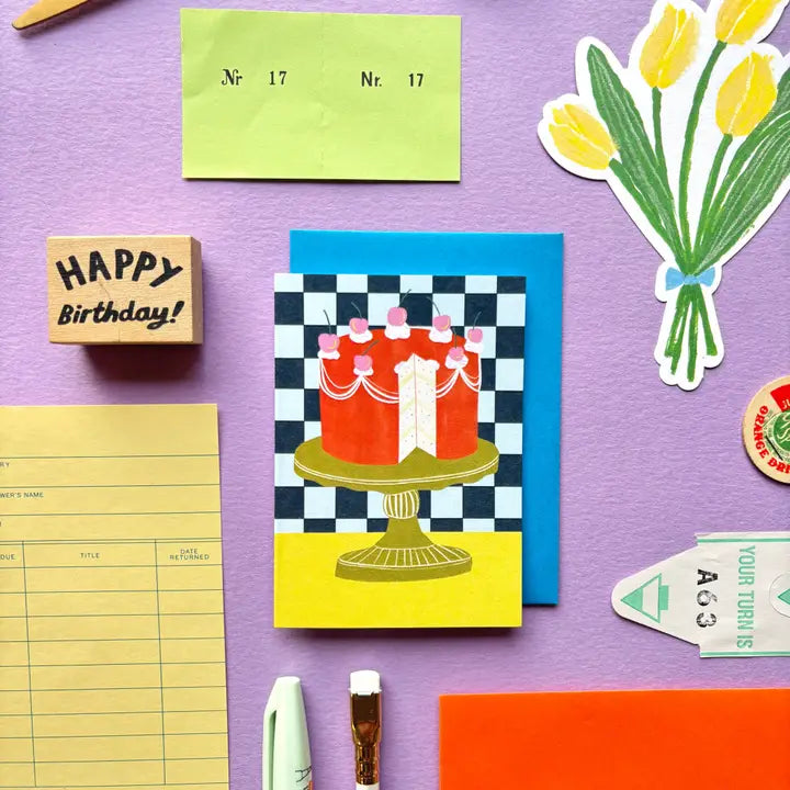 Mini Vintage Layered Cake Birthday Card