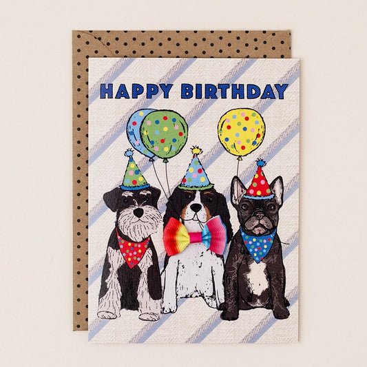 Dog Party Hand-finished Birthday Card