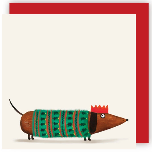 Sausage Dog Christmas Jumper Card