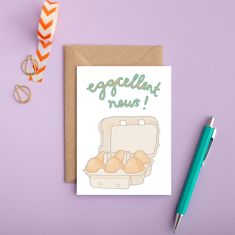 Eggcellent News Greeting Card