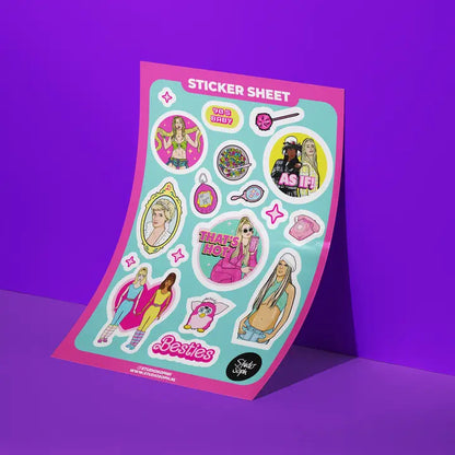 90's Girl Clueless, Britney, Paris Hilton Sticker Sheet