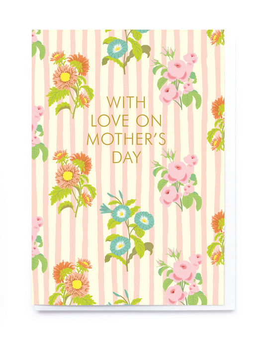 Stripes And Flowers Card