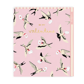 Be My Valentine Pink Bird Card