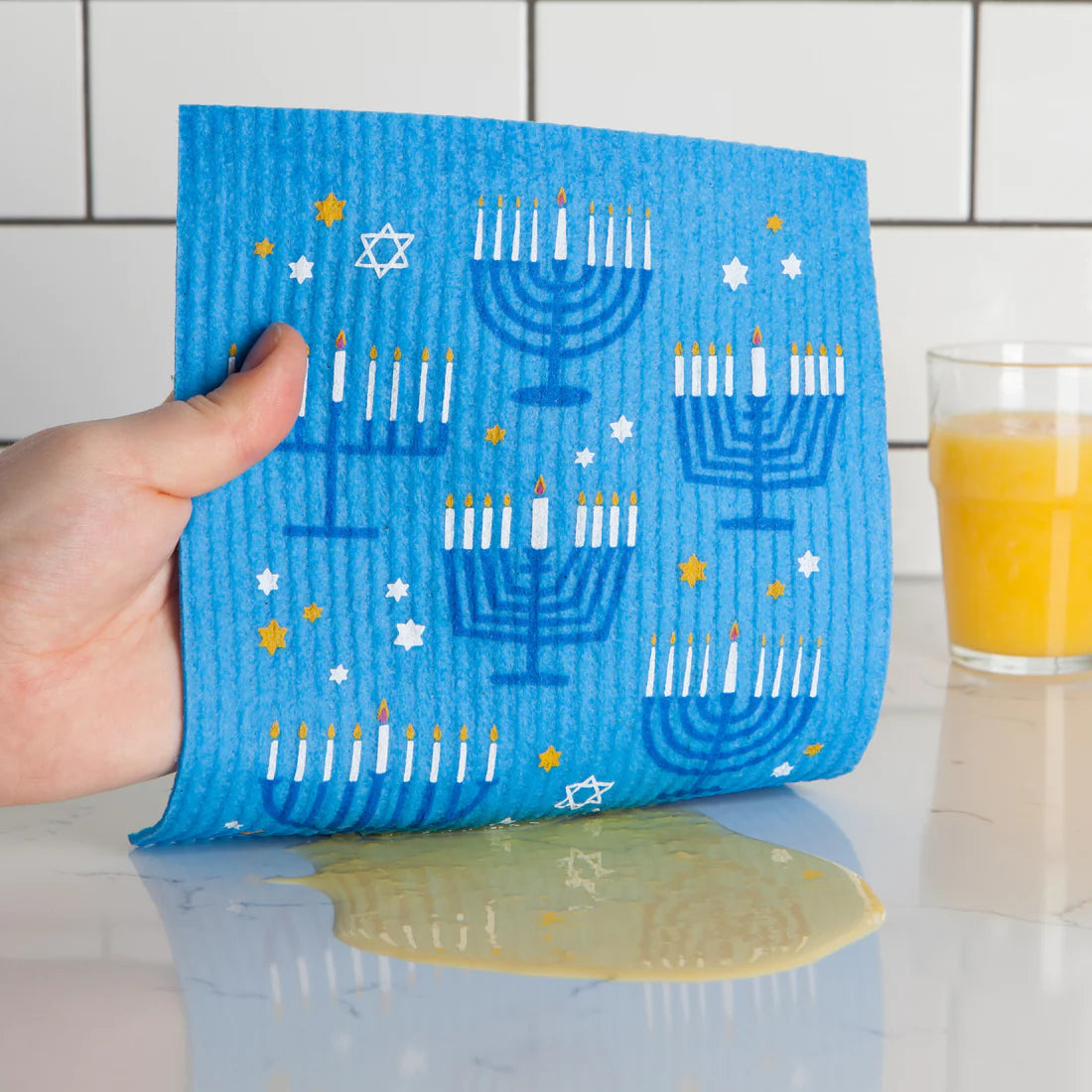 Swedish Dishcloth Bright Hanukkah