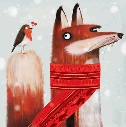 Christmas Fox & Friendly Robin Christmas Card