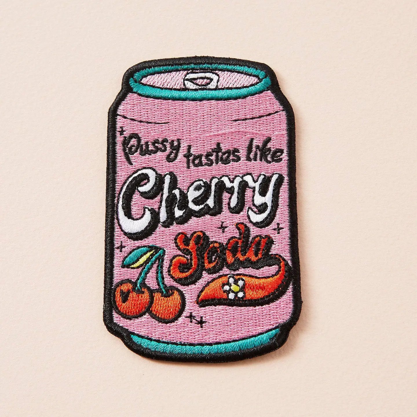 #71 Cherry Soda Embroidered Iron On Patch