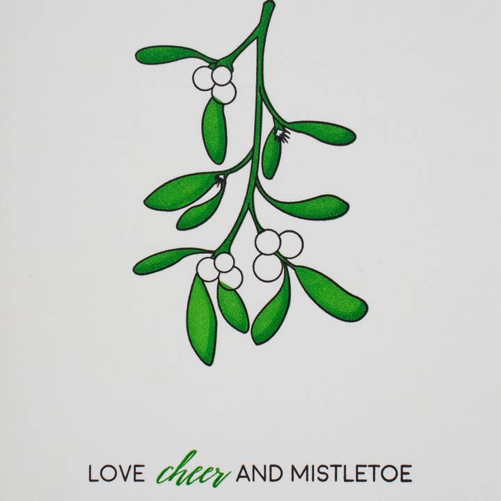 Mistletoe Holiday Letterpress Holiday Card