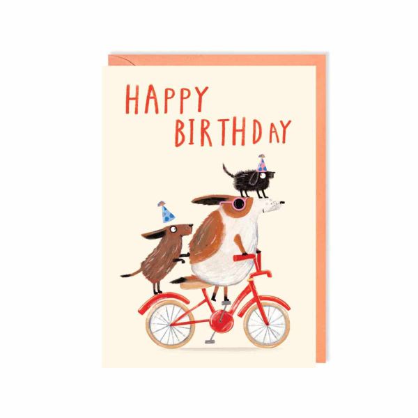 Birthday, Dogs On Bike Card