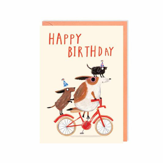 Birthday, Dogs On Bike Card