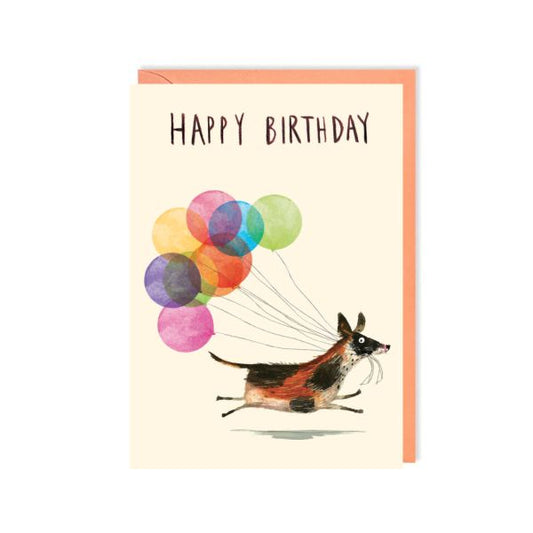 Birthday, Dog Balloons Card