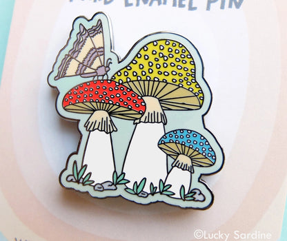 @51 Mushroom Moth Enamel Pin