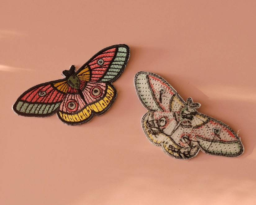 #124 ColoUrful Moth Iron-On Patch