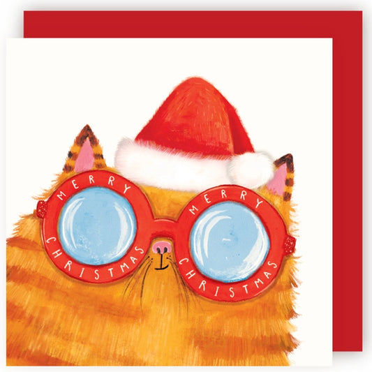 Christmas Glasses Cat Christmas Card