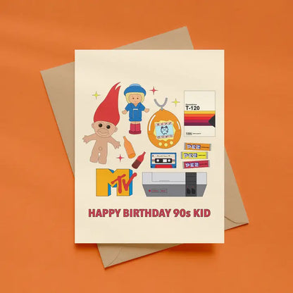 Happy Birthday 90s Kid Greeting Card