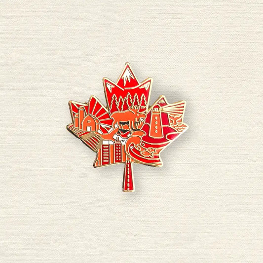 @10 Canada Maple Leaf Enamel Pin - Iconic Landmarks Design