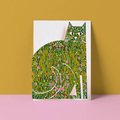 Klimt Cat cut out card