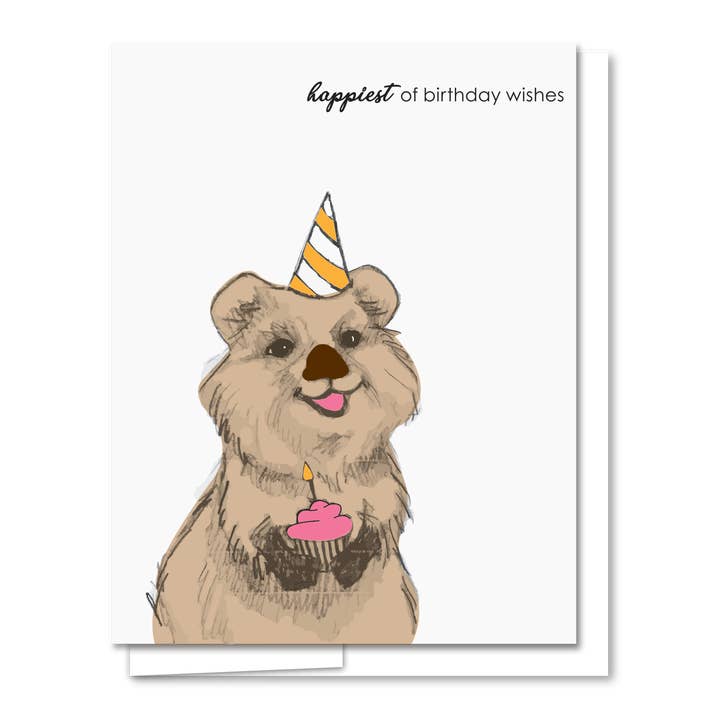 Quokka Birthday Letterpress Birthday Card