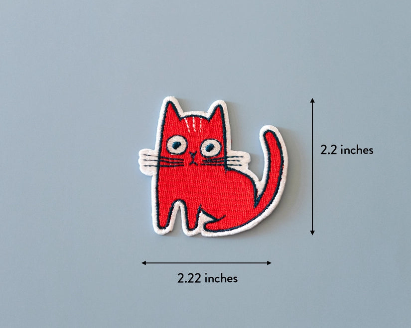 #138 Red Cat Iron-On Patch