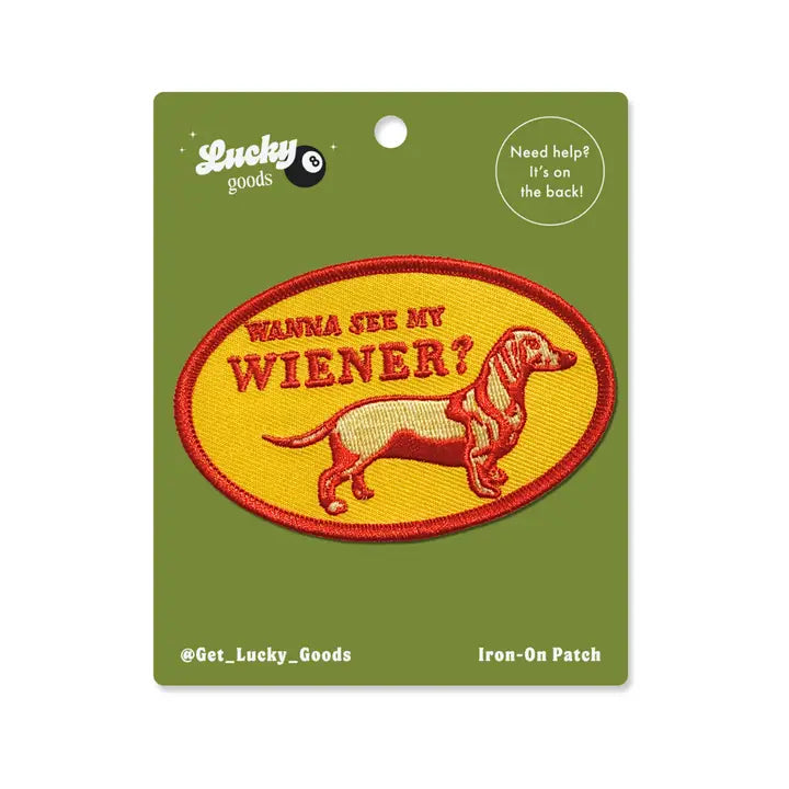 #20 See My Wiener Iron-On Embroidered Patch